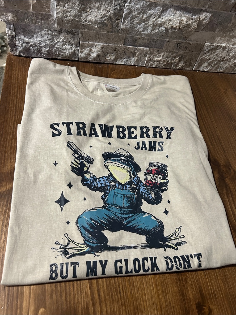 Graphic 'Strawberry Jams But My Glock Don’t” women’s  T-Shirt New size 2X